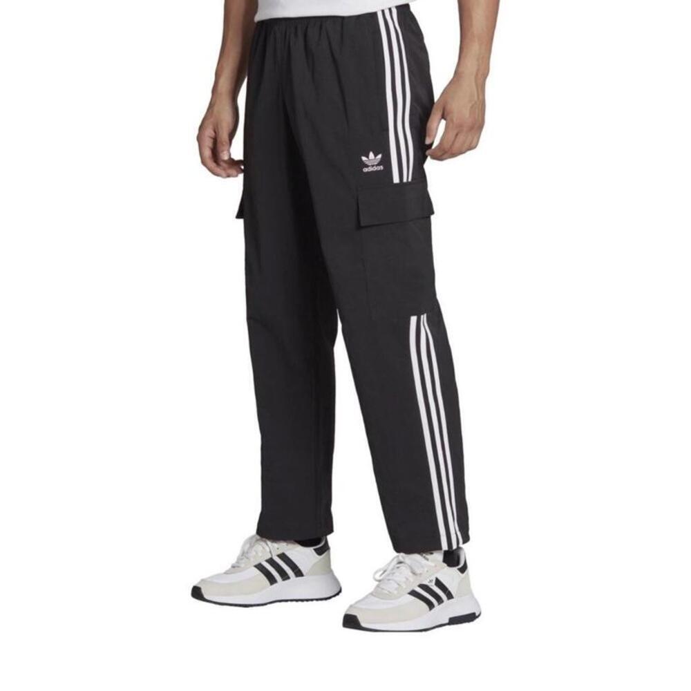 $80 Men’s ADIDAS ORIGINALS CARGO Trefoil Track PANTS Small HR3364 Black White - Picture 5 of 10